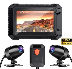 Araba DVR WIFI Motosiklet Kamera Kaydedici Moto Çift 1080 P Tam Vücut Su Geçirmez Motosiklet Dash Cam V2