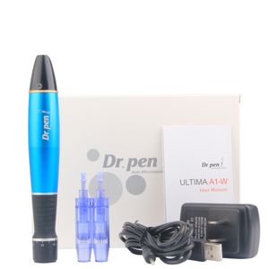 Dr Pen Ultima A1 с 2 шт. игольчатыми картриджами, беспроводная автоматическая микронидлинговая ручка для дермы, профессиональная мезотерапия, уход за кожей лица