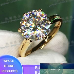 YANHUI Have 18K RGP LOGO Pure Solid Yellow Gold Ring Luxury Round Solitaire 8mm 2.0ct Lab Diamond Wedding Rings For Women ZSR1 Factory price expert design Quality69