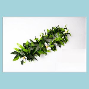 Decorativo festivo festivo suprimentos em casa jardim60 / 70cm [2 pés] verrupa de folha dicroica com jasmim flores 12 pçs / lote havaí estilo flor wreach