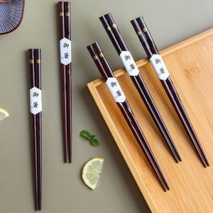Палочки для палочек 10 пар твердого дерева нескользящие суши палочки нарезать китайский подарок многоразовый