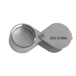 Mini 30,20,10x21mm Loupes Takı Elmas Büyüteçler Büyüteç Musayım Portatif Büyüteç Büyüteç Gümüş Renk Perakende