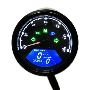 Motorcycle Tachometer Gauge Speed Mileage with LED Backlight 12V Motorbike Odometer Speedometer Tachometer Display Speed