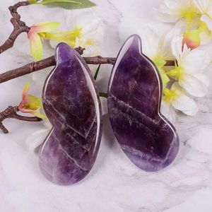 Amethyst Massager Gua Sha Tool Natural Stone Body Massage Face Care SPA Acupuncture Scraping Guasha Board Healing Health Beauty Neck Eye Skin Detox