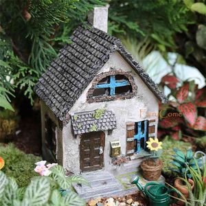 Fairycome Minyatür Peri Bahçe Evi Rustik Reçine Peri Yazlık Woodland Fairy Ev Minyatür Konutlar Mini Ülke Evleri 210727
