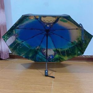 Ghibli Güneş Yağmur Şemsiye Şemsiye Kadın Plegable Somprillas Paraguas Guarda Chuva Totoro Parapluie