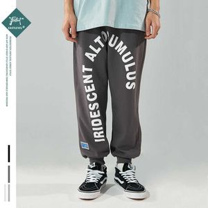 Pantolon Bahar Harajuku Pantolon Joggers Arc İngilizce Baskılı Hip Hop Harem Pantolon Streetwear Sweatpant Pamuk Pantolon 210527