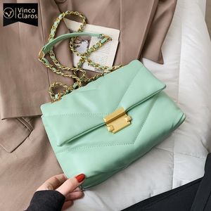 Omuz Çantaları Şeker Renk PU Deri Çanta Kadın Zincir Sevimli Yan Yaz Çantalar Ve Çanta Lüks Tasarımcı Crossbody SAC