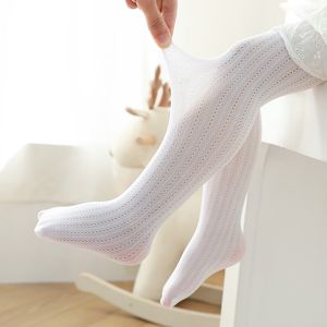 Yaz örgü ince tozluk tayt çocuk külotlu çorap kız çorap bebek dibe düz renk hollow m3390
