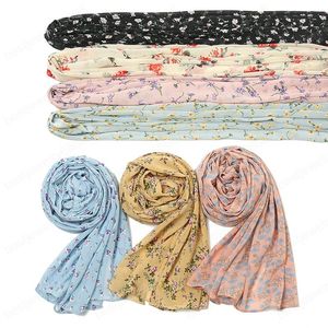 Primavera Moda Bolha Chiffon Instant Hijab Mulheres Pequeno Polca Floral Shawl Envoltório Cover-Up Beach roubou muçulmano Sneod 180 * 70cm