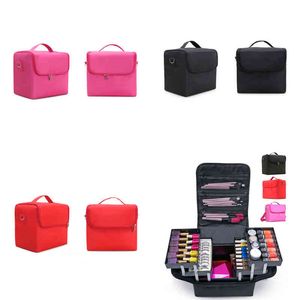 Nxy Cosmetic Bag Мода Женщины Макияж Большой Емкость Многослойный Клопбордный Чехол Салон Салон Салон Татуировки Nail Art Tool Bin 0119