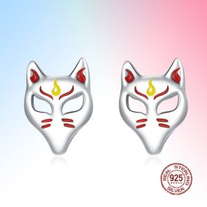 2021 FOX MASK Light Stud Brincos Autêntico 925 Sterling Silver para Mulheres Fine Jewelry Bijoux