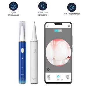 Kameralar Akıllı Görsel Elektrikli Ultrasonik Diş Beyazlatıcı Scaler Diş Hesapları Tartar Remover HD Endoskop Temizleyici Diş 5MP Oral Kamera