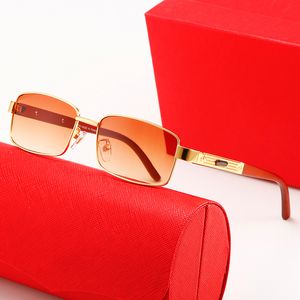 tasarımcı güneş gözlüğü moda Erkek Kadın altın ve gümüş tam çerçeve yuvarlak ahşap Metal dikdörtgen Optik Çerçeve gri kahverengi şeffaf Lens güneş gözlüğü carti gözlük