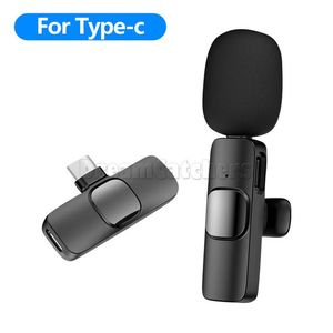 Беспроводной Microphone Microphone Портативный аудио видеозапись шумоподавления Iivesteam Osal MIC для iPhone Android телефон K9 с розничной коробкой