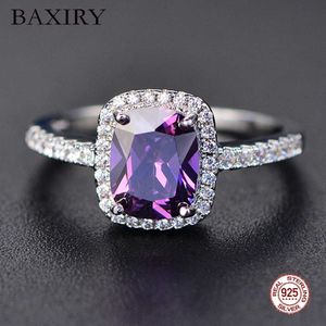 Eternity Diamond Rings For Women 100% 925 Sterling Silver White Gold Gemstone Ametista Ring Natural Moissanite Ring X0715