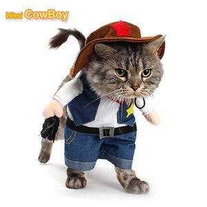 Funny Pet Costume Cowboy Cosplay Suit Cats Halloween Christmas Clothes For Dogs Party Dressing Up Dog Clothing Cat Apparel