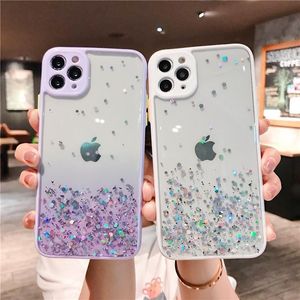 Bling Glitter Yumuşak Silikon Kılıflar iPhone 12 11 Pro Max X 10 6 Artı 6 SPLUS 7 Artı 8 Artı 6 S 6 S 7 7 S 8 Artı Cep Telefonu Kapak