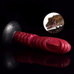 Masaj N508 Uzun 20.7 cm Lizard'ın Silikon Göz Anal Fiş Seks Oyuncakları Kadınlar için Derinlik 18.5 cm Mastürbasyon Masaj Vajina Yapay Penis Vantuz