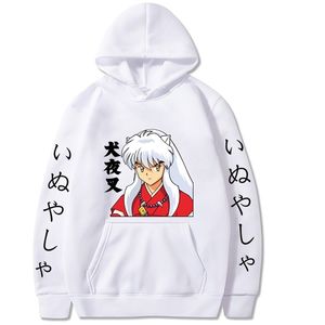 UNIEX Anime Inuyasha Hoodie Uzun Kollu Harajuku Streetwear Hip Hop Y0809