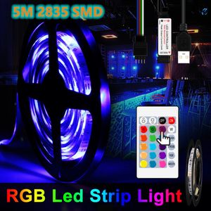 USB Işık Şeridi Neon Işıklar 2835SMD 5 V RGB LED Lamba Bant RGBW TV Arka Işık Aydınlatma Bande Noel Dekor Lambaları