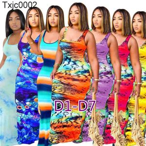 Frauen Kleid Designer Sexy Langarm V-ausschnitt Streifen Tie Dye Muster Gedruckt Midi Kleider Damen Lange Hüfte Rock 45 farben