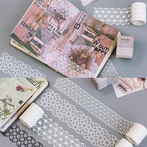 Hediye Sargısı 1ROLL DIY Dekorasyon Washi Bant Hollow Openwork Dantel Scrapbooking Maskeleme Araçları Su Geçirmez Yapıştırıcı Bantlar Kırtasiye