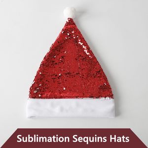 Сублимационные рождественские блестки шляпы пустые односторонние теплопередачи Santa Claus украшения A12