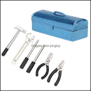 Режим Aessories Model Toys Gifts6pcs/Set Mini Mini Hammer Tools Box Simation Simation Comminept Dear