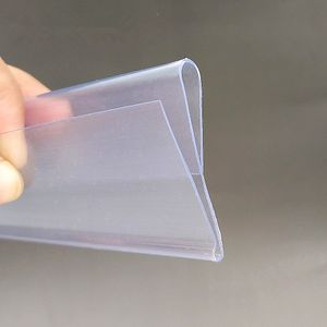 Рекламный дисплей Пластиковый PVC Слованные полосы данных на товарах Цена Обладеватель знак Держатель карты для хранилища стеклянной стойки S N Тип 100 шт.