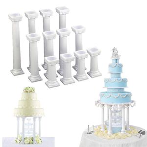 Other Bakeware Plastic White Grecian Pillars Wedding Cake Stand Fondant Tools Support Mold Valentine's Day Decoration