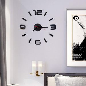 Relógios de parede Frameless DIY relógio 3D Acrílico Adesivo Sala de estar Decoração Árabe Números Adesivo Jogo de arte moderna para quarto