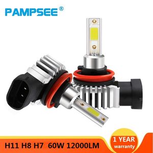 LED ARAÇ FARLARI H1 H4 H7 H8 H9 H11 9005 HB3 9006 HB4 H3 Süper Parlak Spot Işığı 12000K Ampul 3000K Sis Lambası 60W