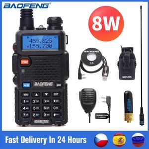 REAL 8W BAOFENG UV-5R WACKIE TALKIE High Power Amateur Ham CB Двухсторонняя радиостанция UV5R Двойной приемопередатчик 10 км домофон