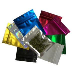 7,5 * 10 см Цветные алюминиевые фольги Самопельцы Zip Lock пластиковый пакет упаковки для пищевых закусок хранения прозрачные миларные мешки