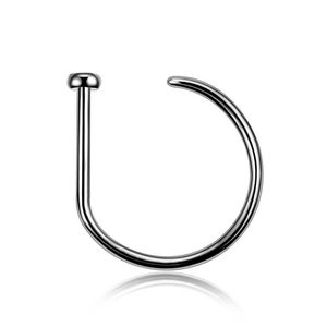 Fashion Titanium Steel D-Shaped Nose Hoop Nose Stud Piercings Nose Nostril Piercing Body Ring for Unisex Jewelry