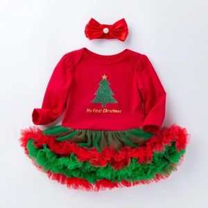 Giyim Setleri Bebek Kız Elbise Seti İlk Noel Tutu Prenses Elbiseler Doğan Bebek Yürüyor Kızlar Kıyafetler 2 adet Giysileri Romper Hediye