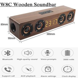 Speakers portáteis Bluetooth Speaker 4 TV SoundBar Woofer Sound Coluna Subwoofer com LED Clock Display FM Radio Sistema Acoustic Boom Box