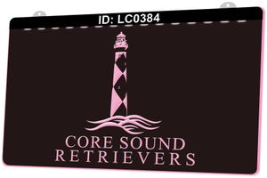 LC0384 Core Sound Retriever Lighthouse Light Sign Incisione 3D