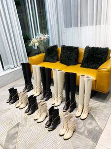 Высокий ботинок роскошный дизайн женские сапоги кожаные боковые молния дизайн металлический узор украшения Martin Beaties удобный толстый каблук лодыжки BooTE 01
