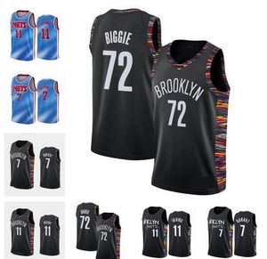 Erkekler 7 Kevin Durant Jersey 11 Kyrie Irving 72 Biggie Black City Honor Basquiat Basketbol Formaları 2021