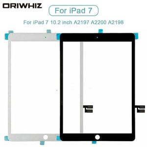 Para iPad 7 10,2 polegadas A2197 A2200 A2198 Painel de vidro digitador de tela de toque com fita adesiva
