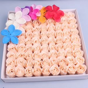 Düğün Partisi Hediyeleri 81 PCS Sabun Set Düz Renkler Kalp şekilli gül sabunu çiçek romantik parti hediyesi el yapımı yaprakları diy dekor
