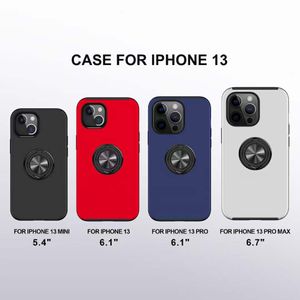 Casi armature Cover 2in1 TPU PC dura PC posteriore antiurto con anello magnetico auto per iPhone13 12 Mini Pro Max 11 XR XS 8 Samsung S20 S10 Nota20 Ultra Plus A11 A21 M20 LG Moto