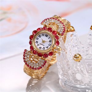 Trend Diamond Bracket Band Brang Braclet Европейская и американская мода Великолепный горный хрусталь женские кварцевые часы