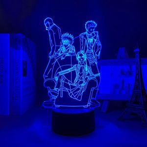 Gece Işıkları 3D Lamba Anime Nana Siyah Taş Yatak Odası Dekorasyon Işık Için Doğum Günü Manga Hediye Odası Dekor Masa LED
