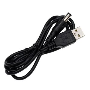 Siyah 1 m şarj kabloları USB bağlantı noktası 5.5 x 2.1mm 5 V DC varil jack güç kablosu konektörü