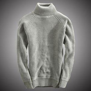 Suéter dos homens Turtleneck Knit Camisola Homens Algodão Slim Fit Pullover Inverno Grosso Knitwear Estilo Coreano Roupas 2021 WY122