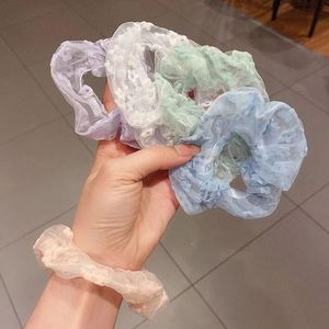 Sweet Scrunchies Organza Hair Ties Elastic Hair Band Women Girs Ponytail Holder Fashion Head Ropes Headband Hair Accessories