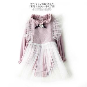 рожденные девочки девушки принцесса осень зима ползунки onsie reponie платье фея тюль хлопок малыш одежда 0-18 месяцев 210529